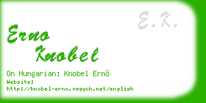 erno knobel business card